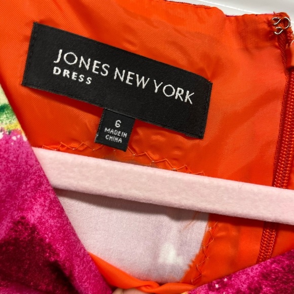Jones New York Orange and Pink Sheath Dress Size 6 - Picture 5 of 6